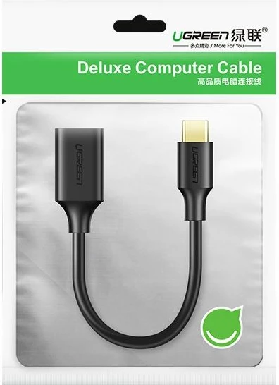 Kabllo OTG USB-C (M) në USB 3.0 (F) UGREEN 30701 5Gb/s, e zezë, polybag