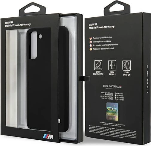 Mbështjellës BMW Silicone M Collection për Samsung Galaxy S21+, i zi