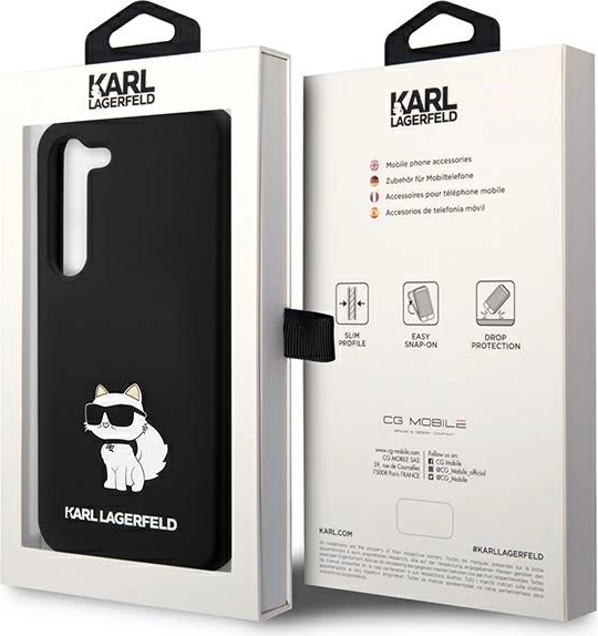Mbështjellës Karl Lagerfeld Silicone Choupette për Samsung Galaxy S24+, i zi