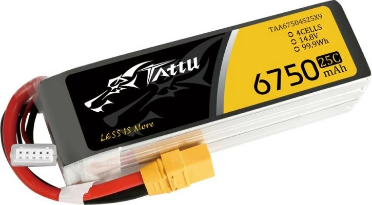 Bateri LiPo Tattu 6750mAh 14.8V 25C 4S1P me XT90