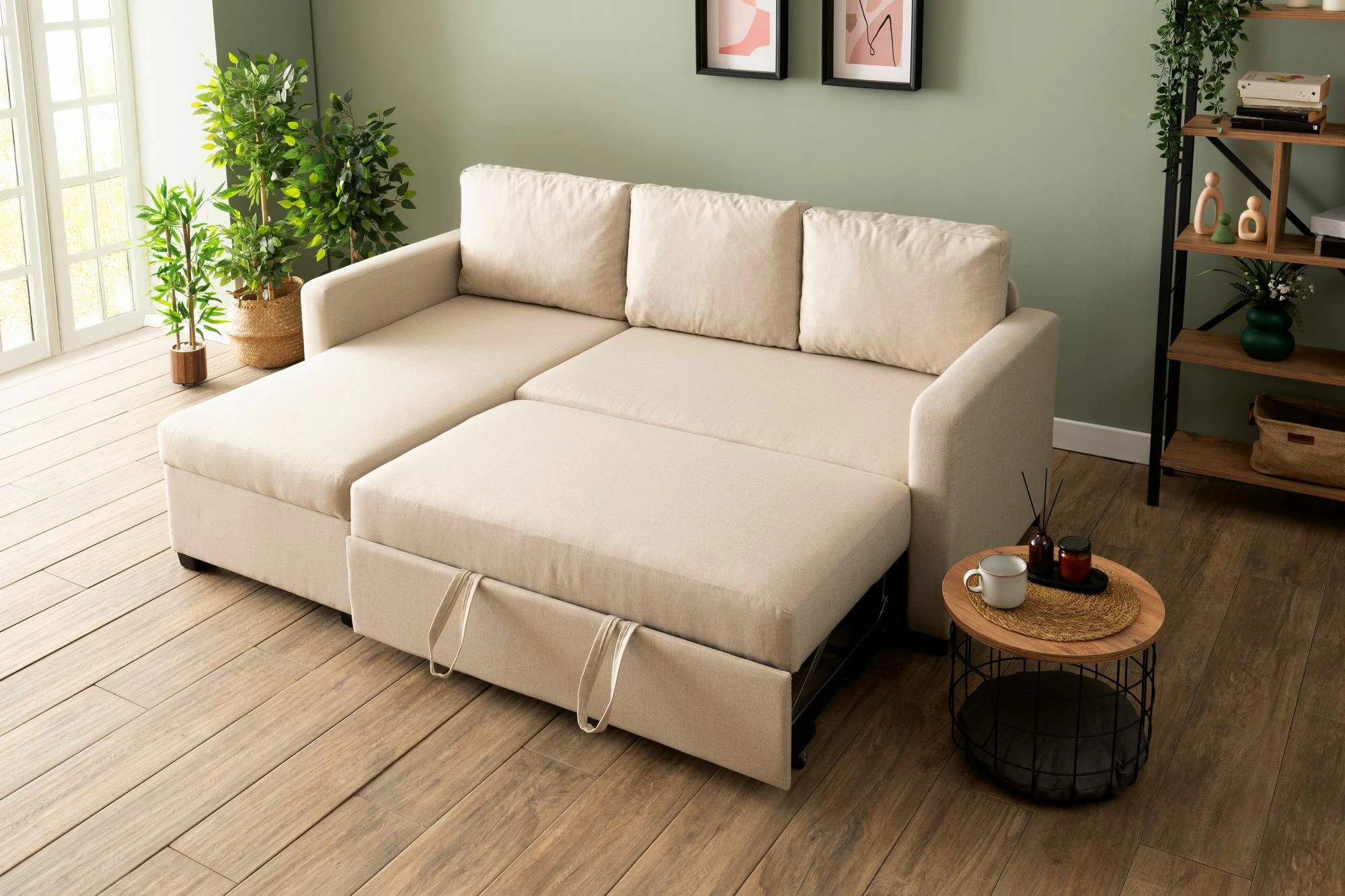 Kënd-sofë krevati Atelier del Sofa, ngjyrë krem, Kado