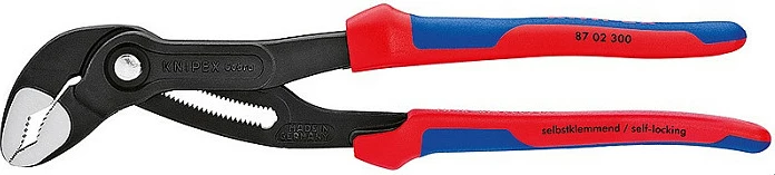 Pincë ujëpompë Knipex Cobra 87 02 300, 300 mm, 30 pozita, kuqe/kaltër