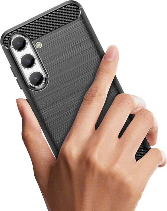 Mbështjellës Hurtel Carbon Case për Samsung Galaxy S24, TPU, i zi