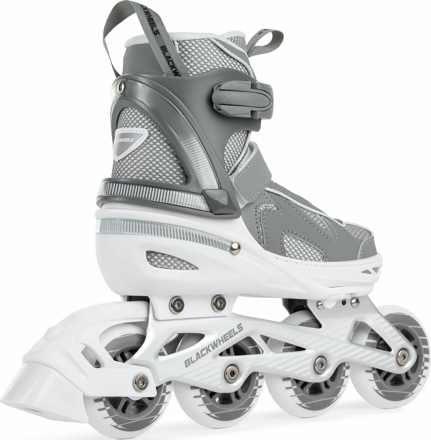 Patina inline Blackwheels Flex Pro 34-37 (e rregullueshme), rrota 80 mm, ABEC 7, me frenë, gri