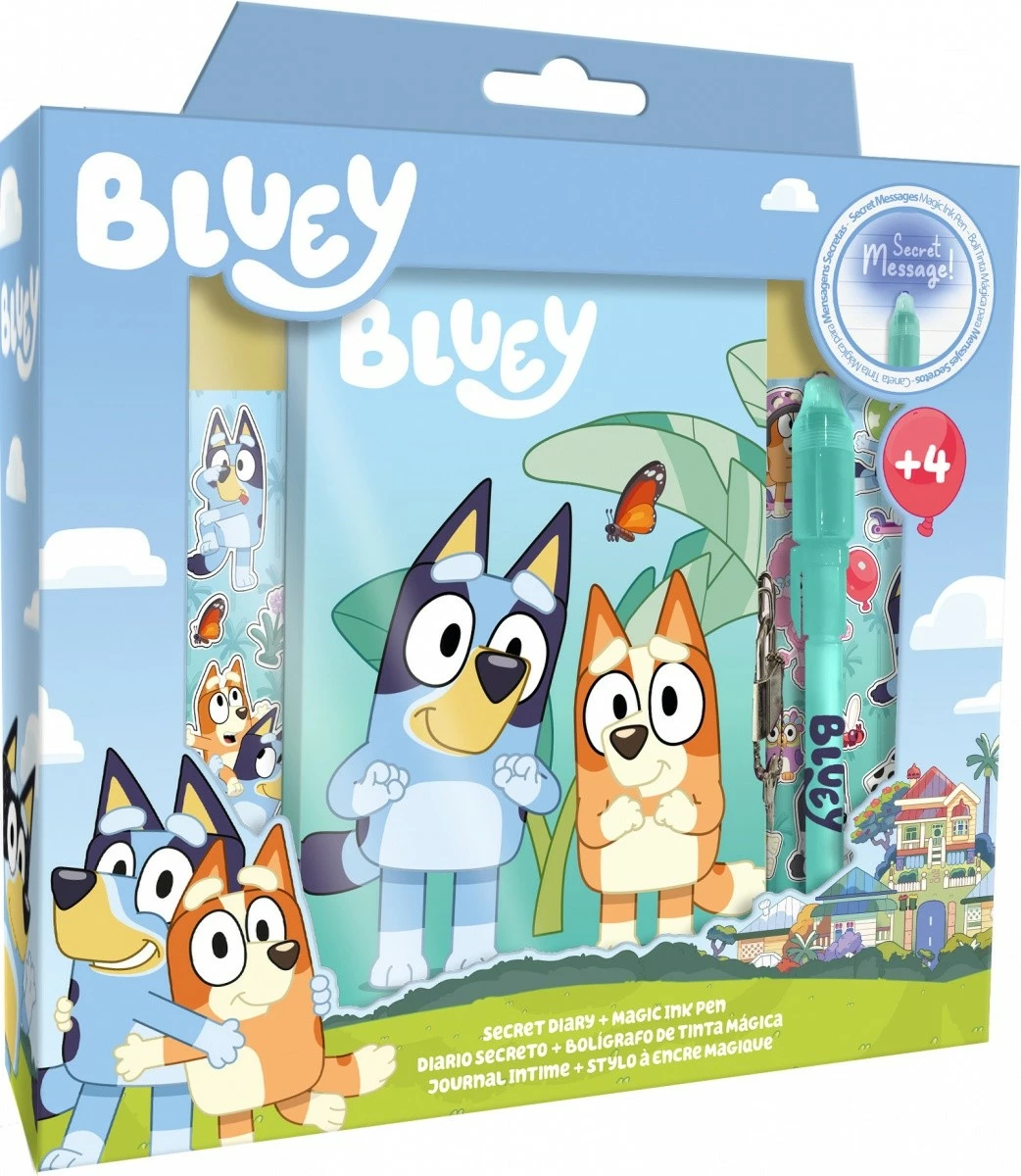 Set ditari Bluey Kids Euroswan BY00007 me stilolaps magjik dhe ngjitëse, për fëmijë