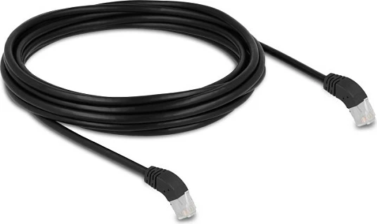 Kabllo rrjeti DeLOCK RJ45 Cat6a S/FTP 5 m, konektorë të kënduar 45°, e zezë