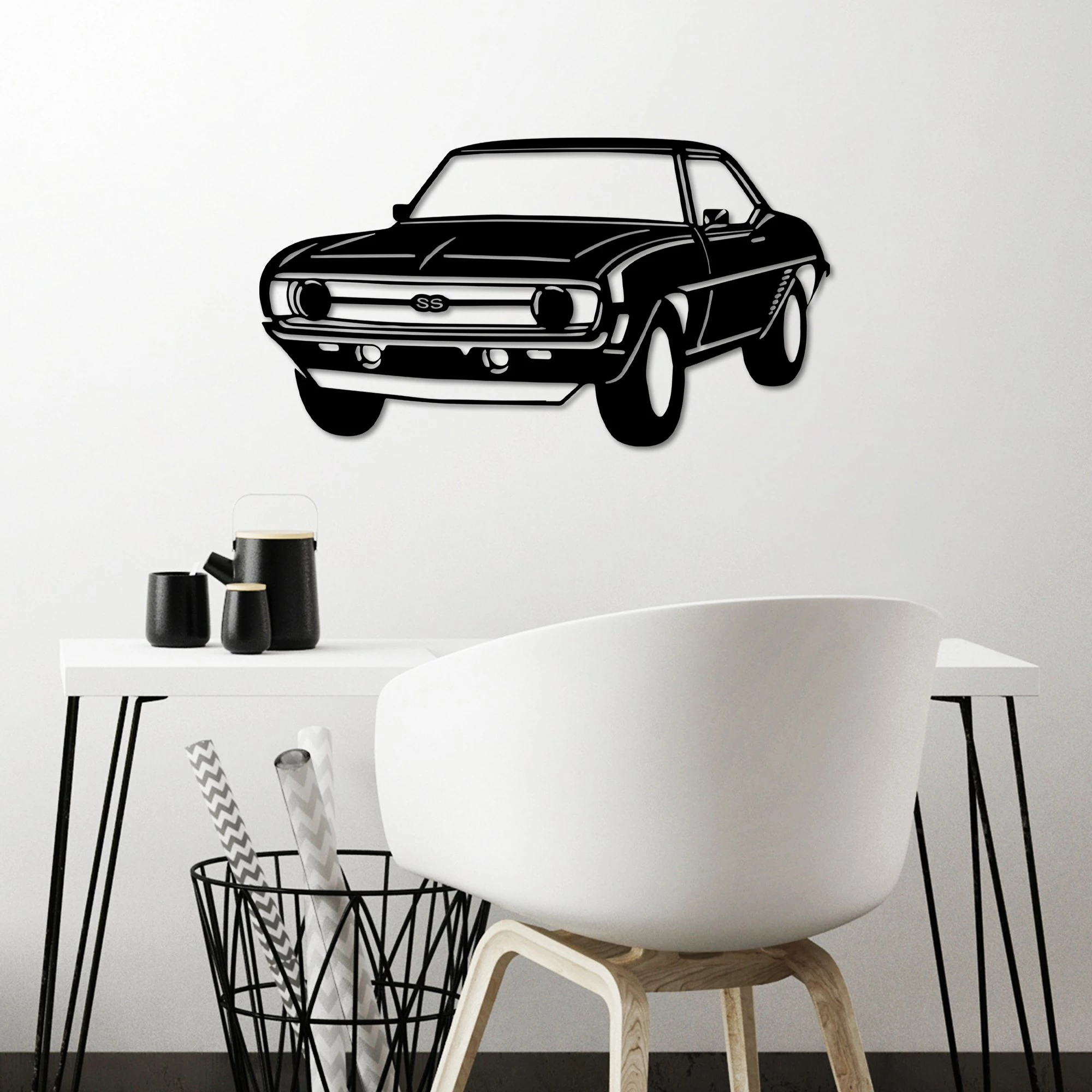 Aksesor dekorativ metalik për mur, Wallity, Chevrolet Camaro SS