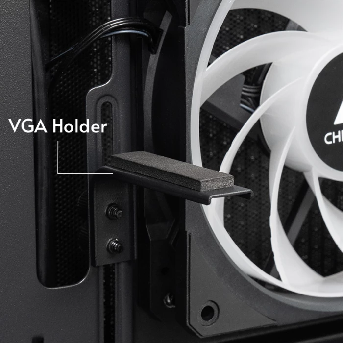 Kasë CHIEFTEC VISTA GT-01B-OP ATX Midi Tower, tempered glass, 3x 120mm A-RGB fan, USB-C/USB 3.0, e zezë