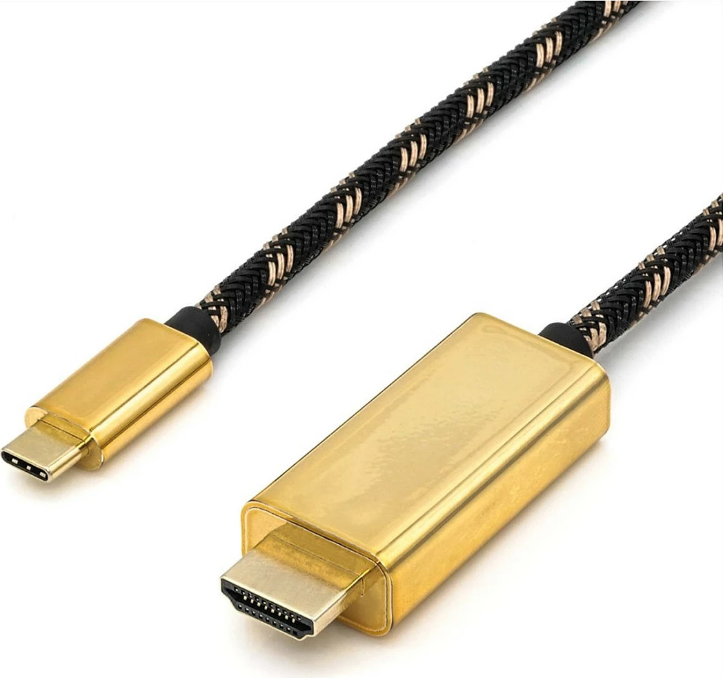 Kabllo USB-C në HDMI ROLINE 11.04.5847, 4K 60Hz, zi/ari