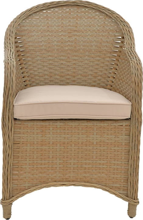 Karrige për kopsht Hadrian rattan kafe-textilene bezhë 57x70x85cm