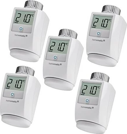 Set termostatësh radiatorësh eQ-3 Homematic IP 5 copë, i bardhë