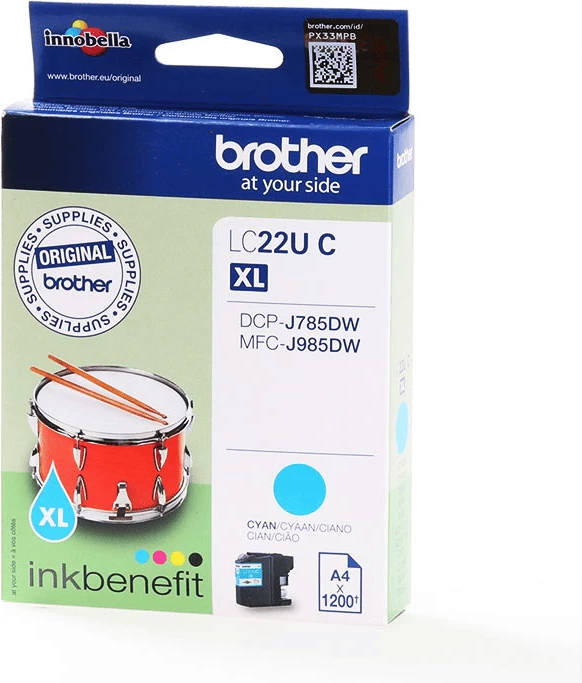 Fishek boje, Brother, LC-22UC XL, 1200 faqe, Cyan