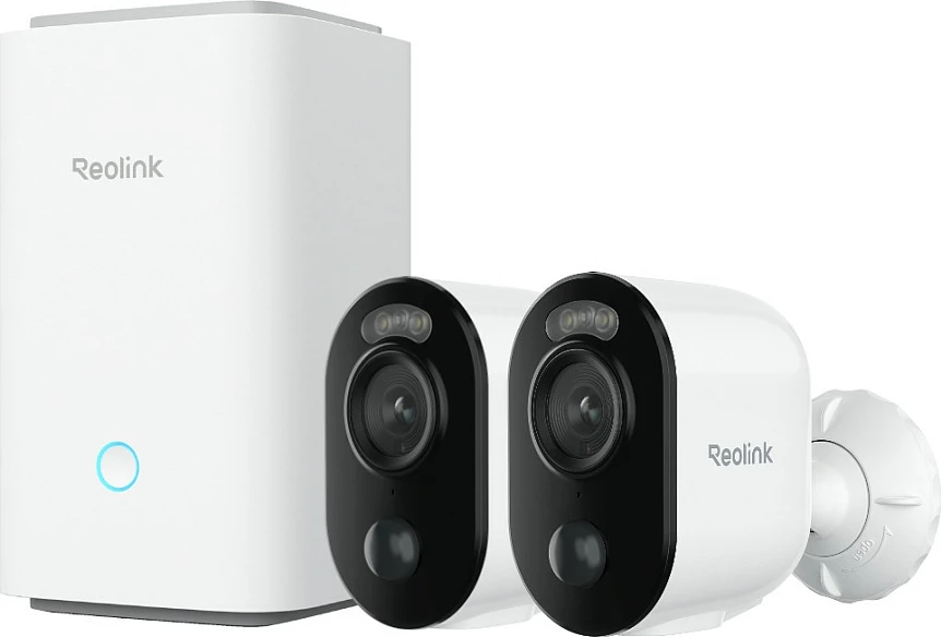 Sistem kamerash sigurie Reolink Hub 1 + 2x Argus B310, 3MP, Wi‑Fi, microSD, i bardhë