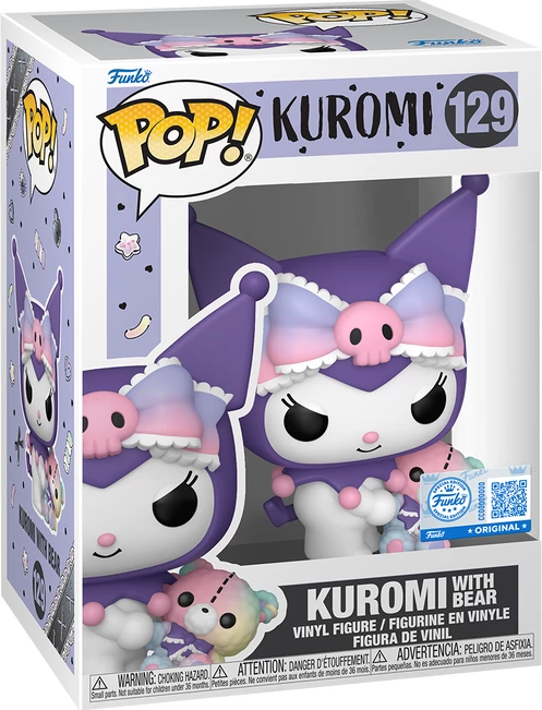 Figurinë koleksionuese Funko POP! Sanrio Kuromi with Bear, vinil, vjollcë/rozë