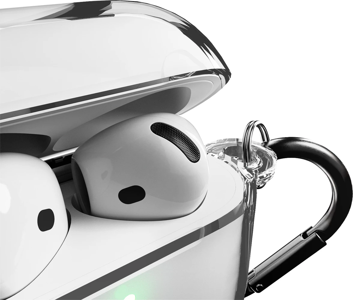 Mbështjellës TPU për AirPods 4 Puro 0.3 Nude, ultra i hollë, me karabinë, transparent