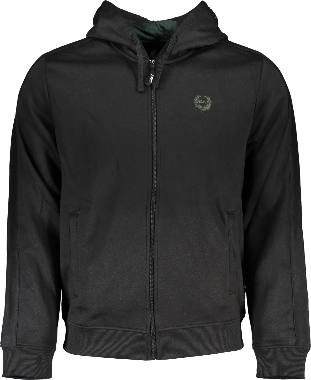 Duks me kapuç GIAN MARCO VENTURI zip për meshkuj, të zi