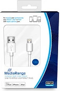 Kabllo MediaRange MRCS178, Lightning në USB-A, 1 m, MFi, e bardhë