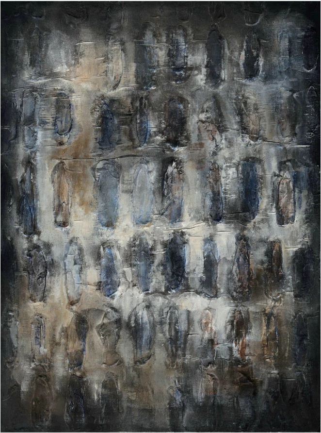 Pikturë dekorative Terryn, kanavacë, ngjyra blu, gri, kafe, bezhë, 90x120x4cm