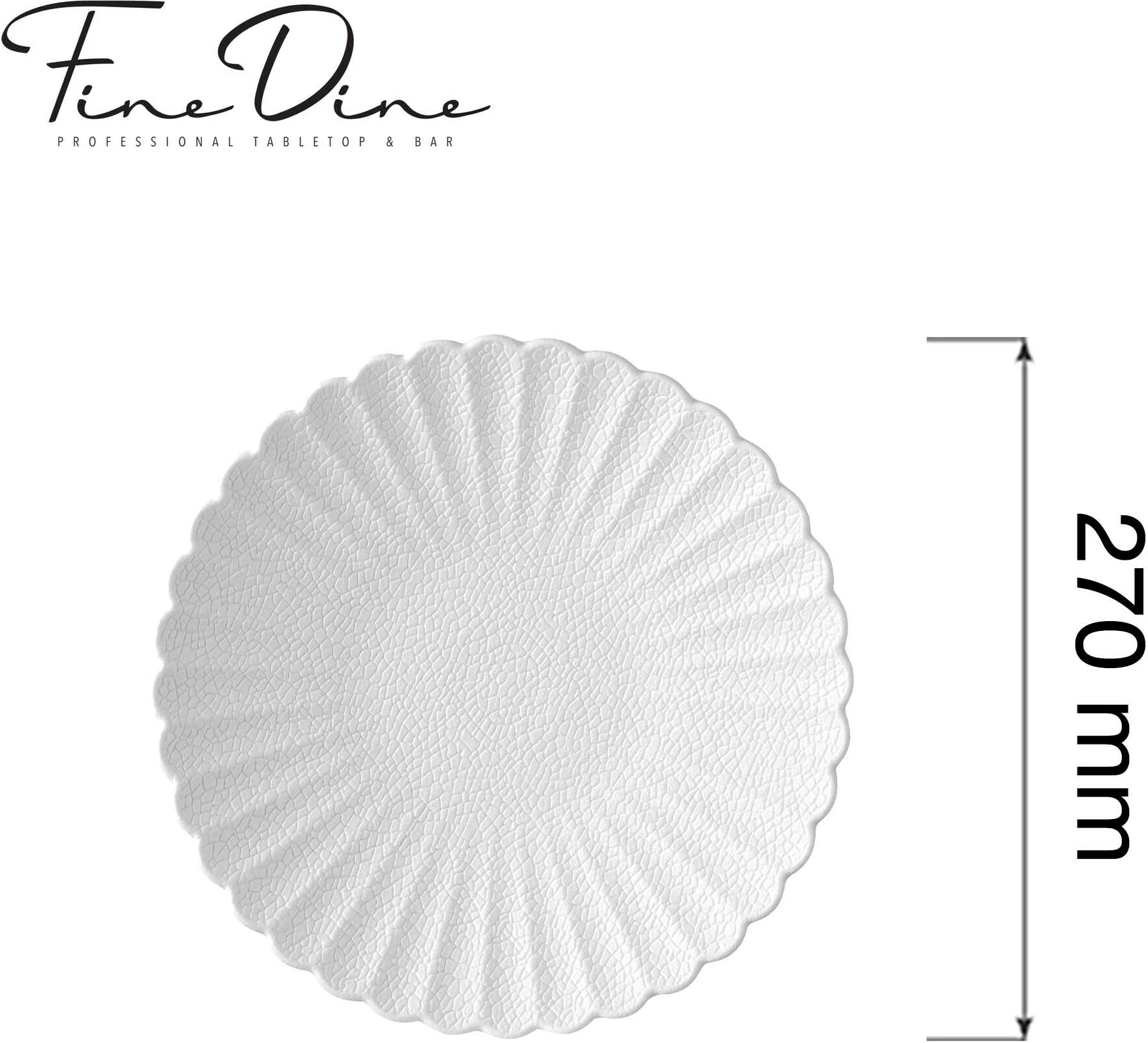 Pjatë dekorative Fine Dine Fizz 270 mm, e bardhë, set 3 copë
