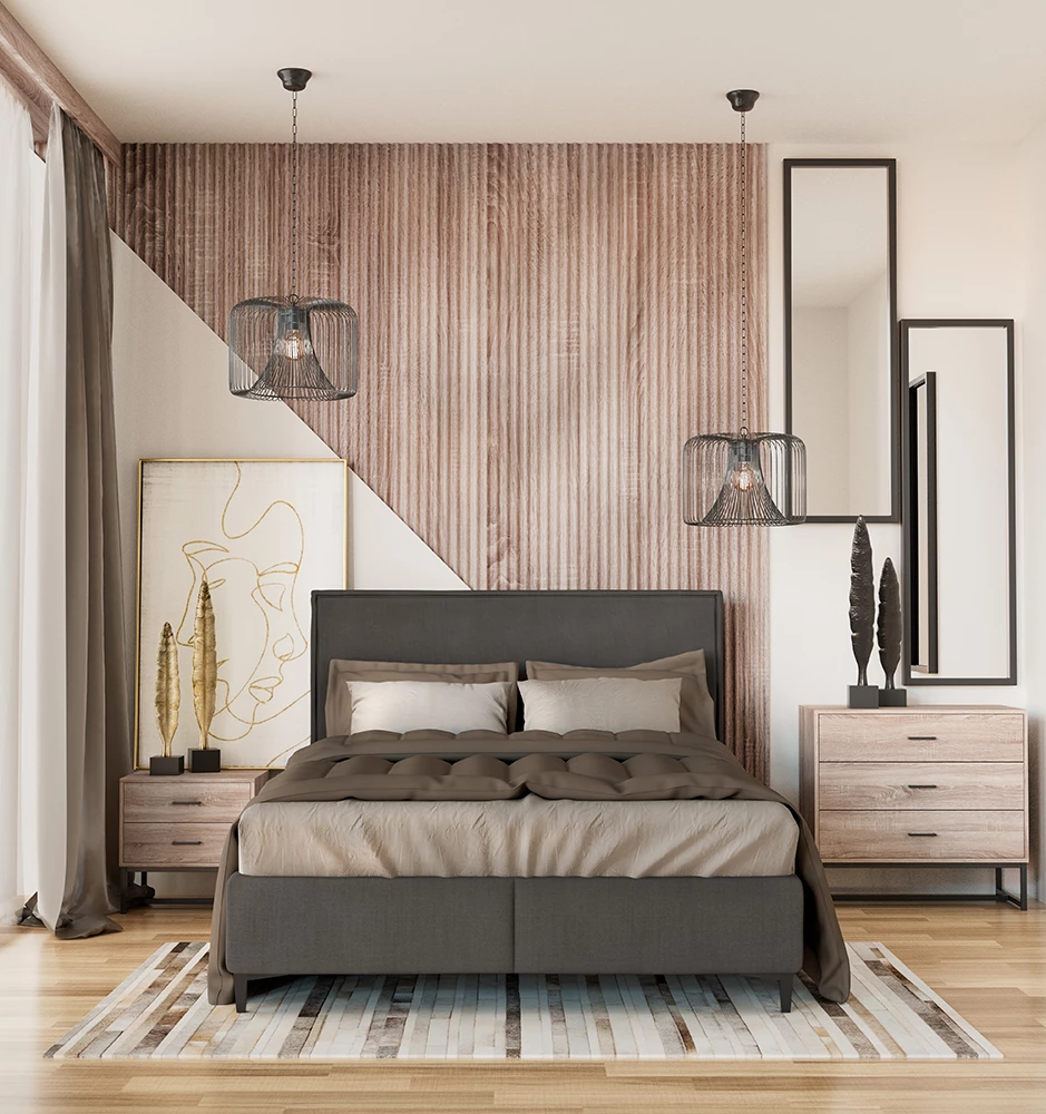 Komodë NATURE, ngjyrë lisi, detaje të zeza, 80x40x75cm