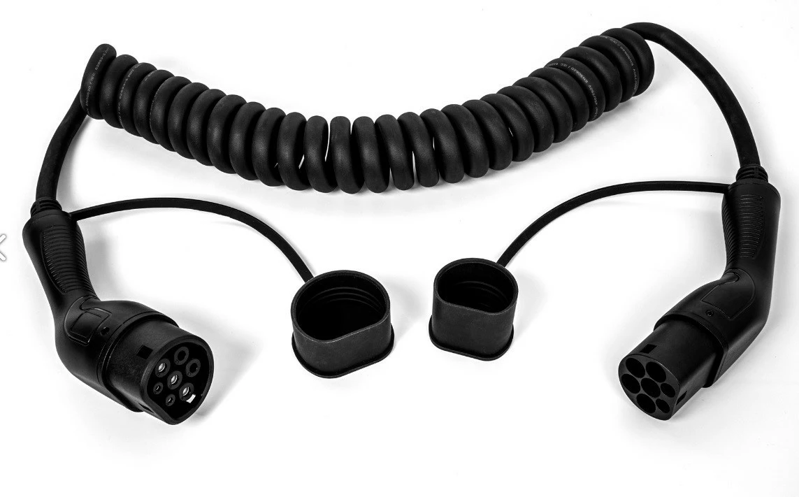 Kabllo karikimi spirale Defenzo Spiro AC22, 5m, Type 2, e zezë