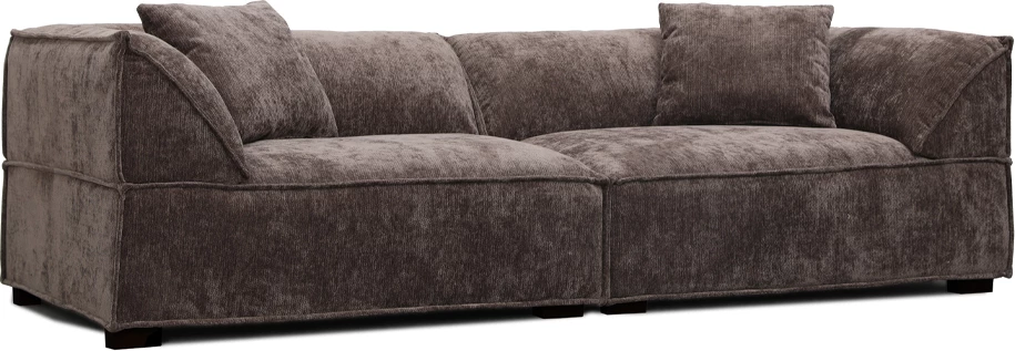 Divan Ruler, 3 vende, ngjyrë kafe, 243x101x69cm