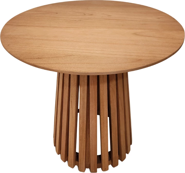 Tavolinë Kenda, dru mindi, ngjyrë natyrale, D80x75cm