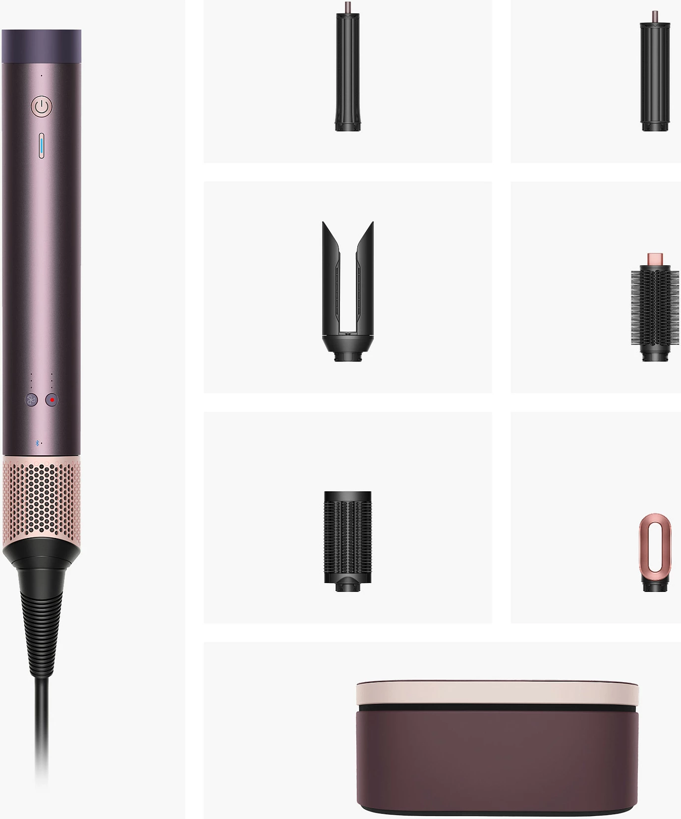Stajler multifunksional për flokë Dyson Airwrap Multistyler Co-anda 598775-01, Straight + Wavy, vjollcë/bronze