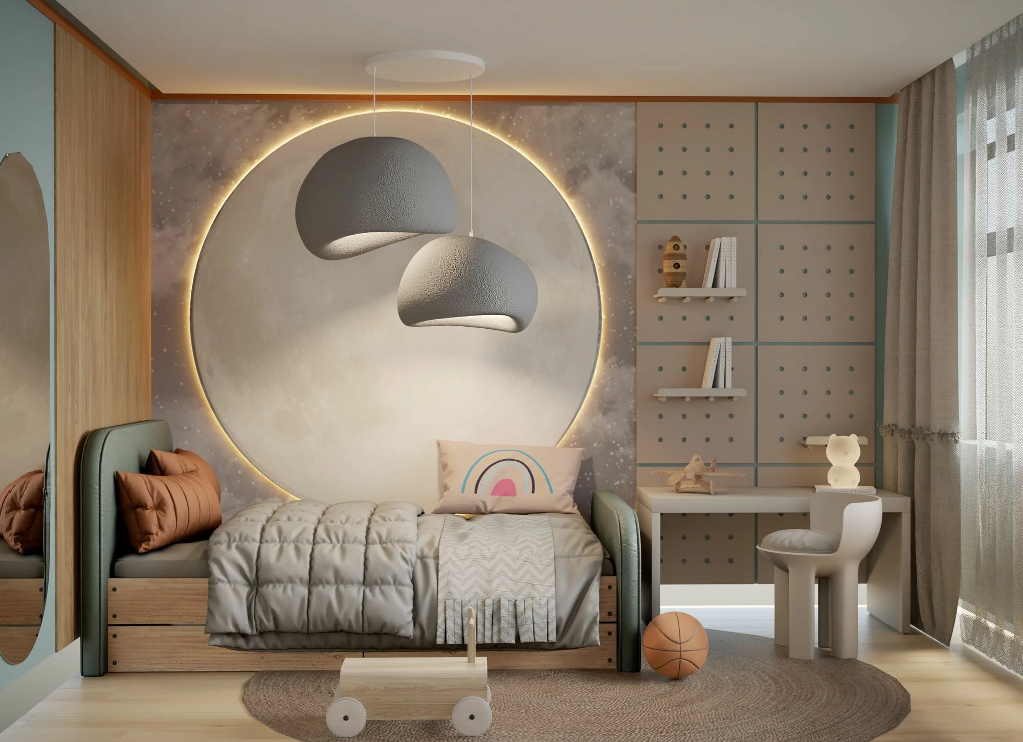 Llambë tavani Opviq, Wabi Sabi Chalkforms, gri betoni