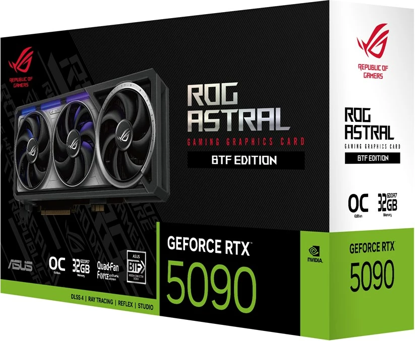Kartelë grafike ASUS ROG ASTRAL RTX5090 O32G BTF GAMING, 32 GB GDDR7, e zezë