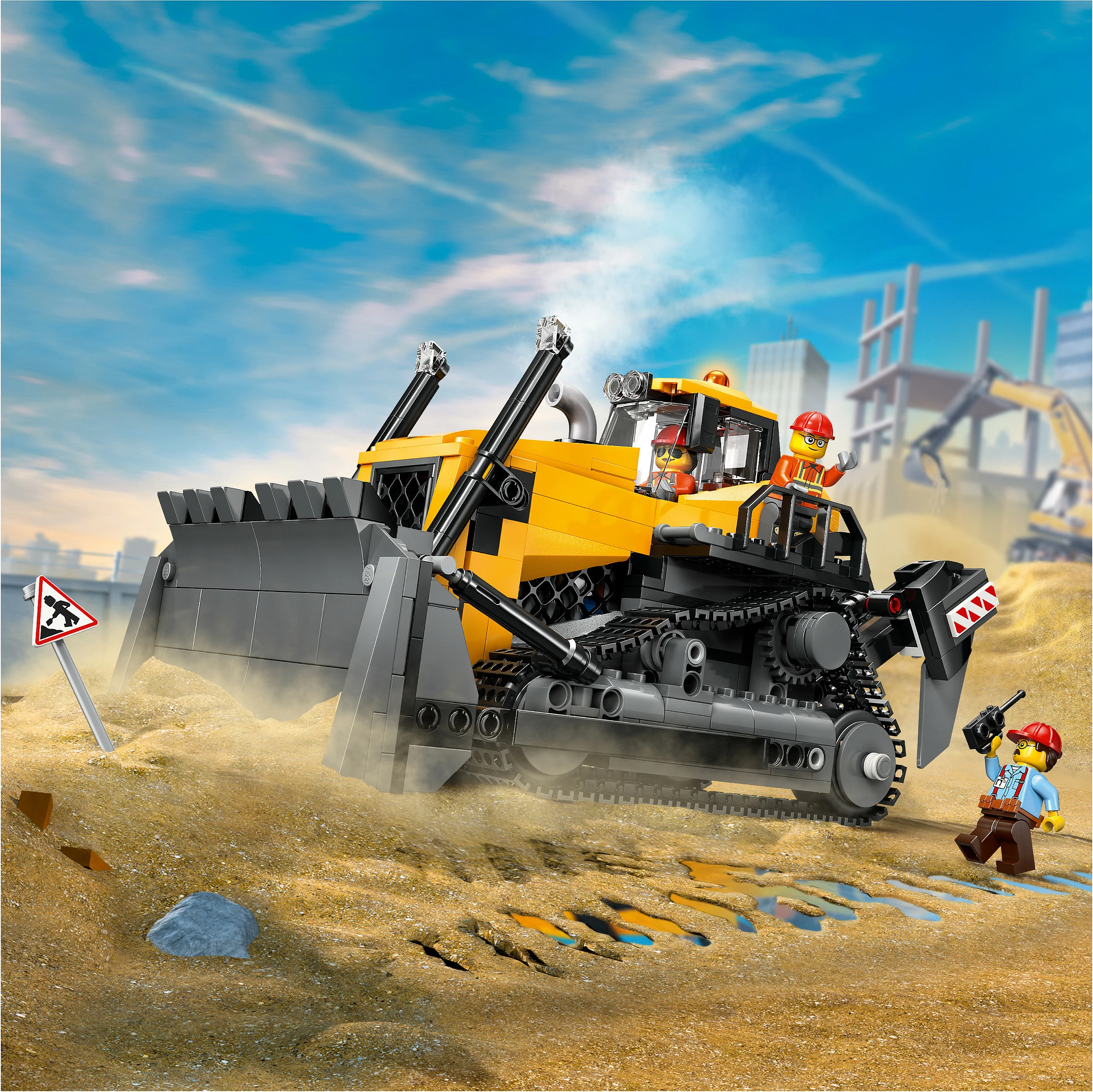 Set ndërtimi LEGO City Bulldozer i Verdhe 60466, 682 copë, 8+ vjeç, shumëngjyrësh