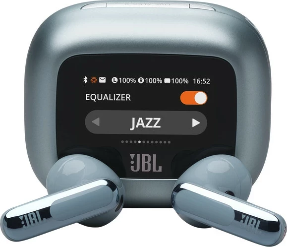 Kufje JBL Live Flex 3, wireless ANC, 50h bateri, Smart Charging Case me ekran, blu