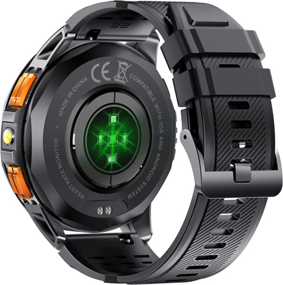 Smartwatch Moye Nav X Pro GPS 1.43\" AMOLED IP68 Bluetooth 5.3, e zezë/portokalli