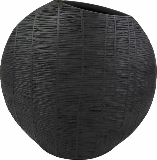 Vazo dekorative BASE BALL, polirezine, e zezë, 35.5x14x35.5cm