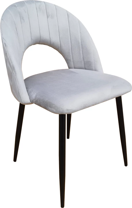 Karrige Lovingo, kadife gri, këmbë metalike të zeza, set 2 copë, 50x47x85.5cm