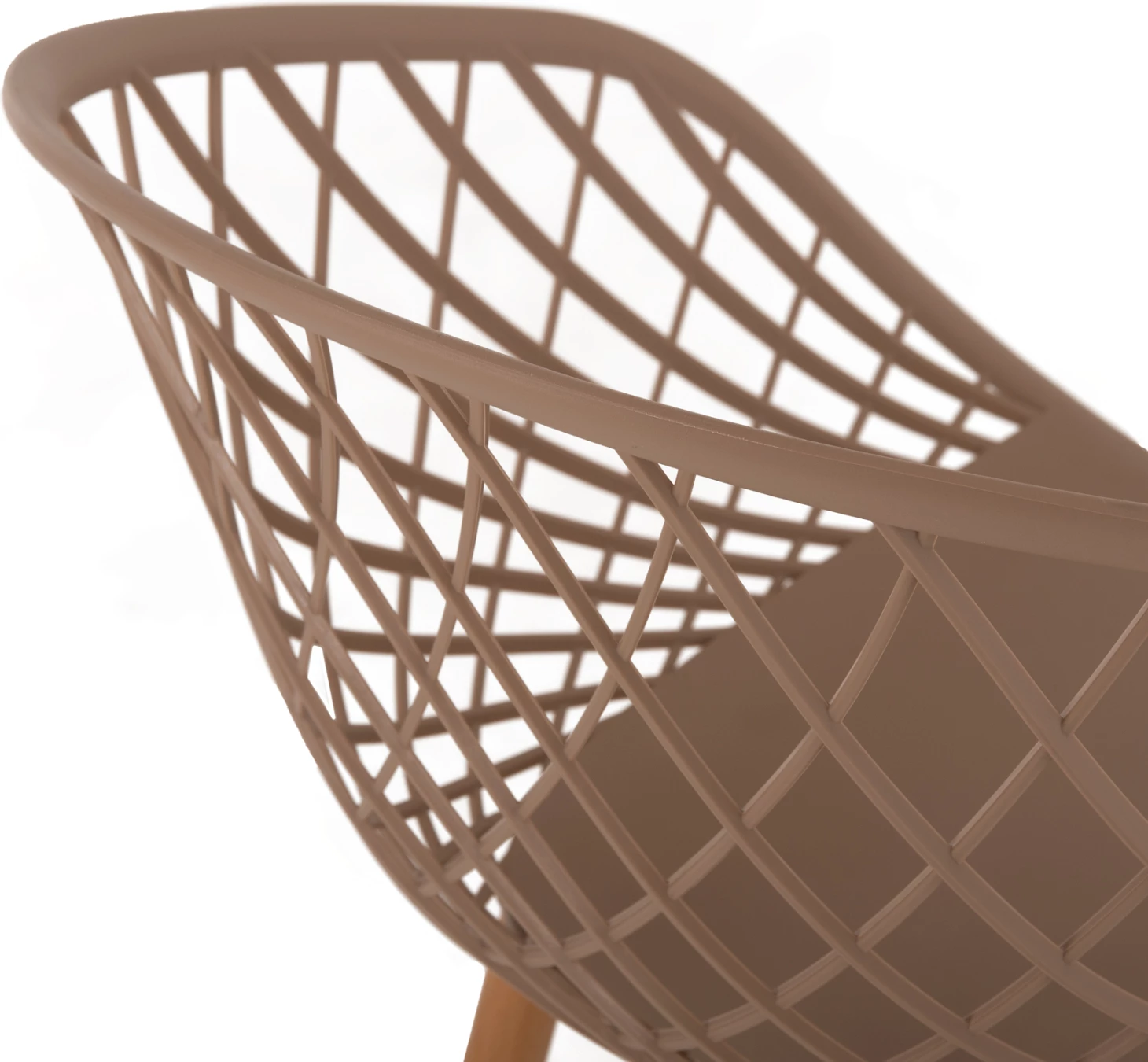 Karrige me krahë ARIADNE FH8001.13, ngjyrë kapuçino, këmbë metali, ngjyrë druri natyral, 63x56x80H cm, set prej 4 copash