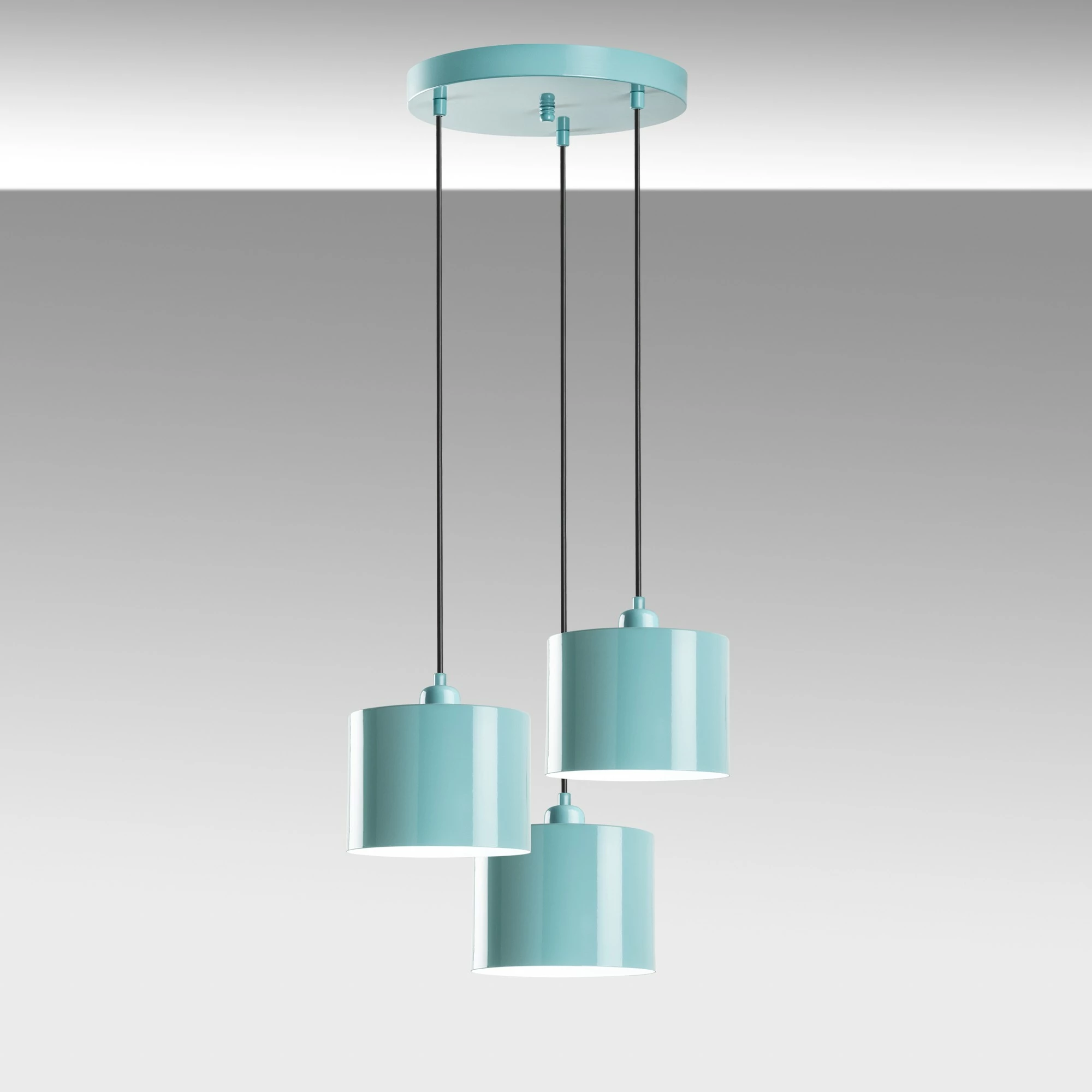 Llambë tavani Opviq, Duz - 195, ngjyrë turquoise, 3 copë