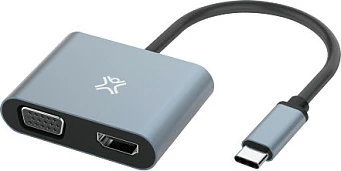 Adapter USB-C XTREMEMAC XWH-ACVH-13, HDMI/VGA, 4K 60Hz, Gri