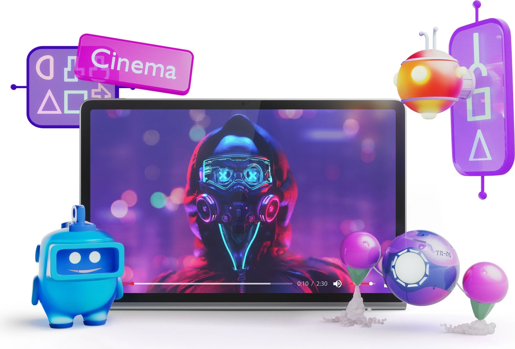 Tablet Lenovo Tab Plus 8GB 128GB luna grey me mbështjellës