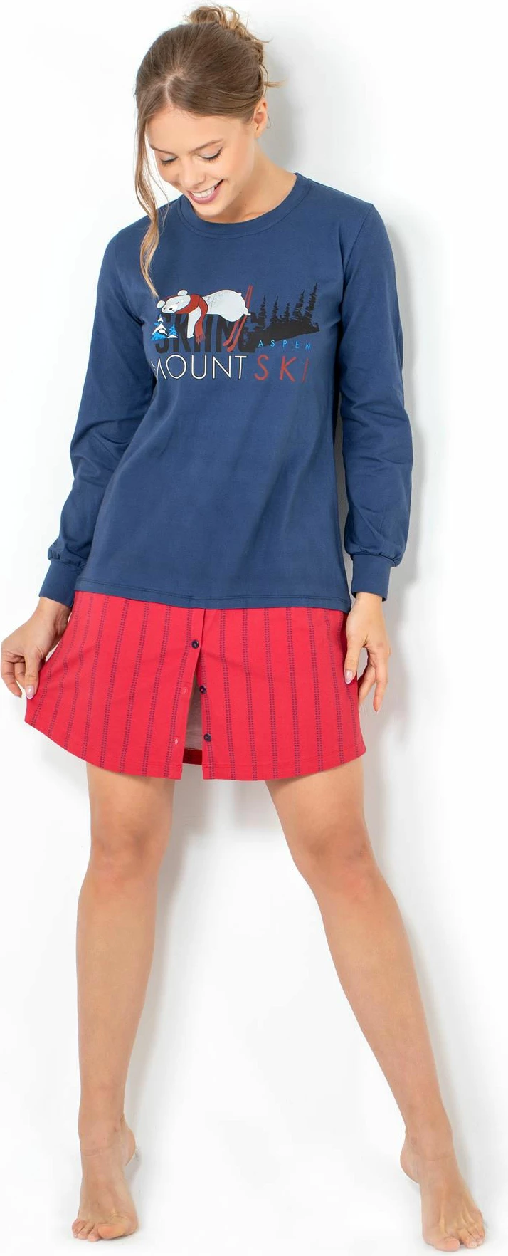 Këmishë nate Jumeon, ngjyrë e kaltër e errët, 002-000726