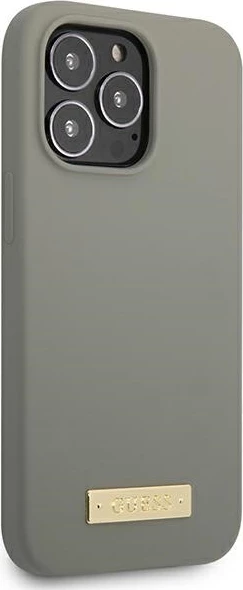 Mbështjellës Guess GUHMP13XSPLG për iPhone 13 Pro Max 6.7", silikon, MagSafe, Gri