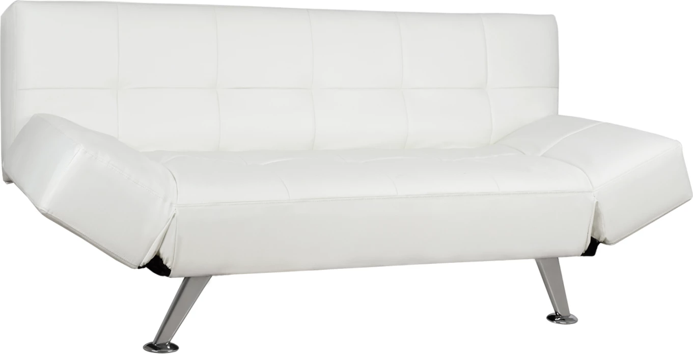 Divan/Shtrat FH3001.01 Thom me krahë të palosshëm, PU i bardhë, 189x93x82 cm