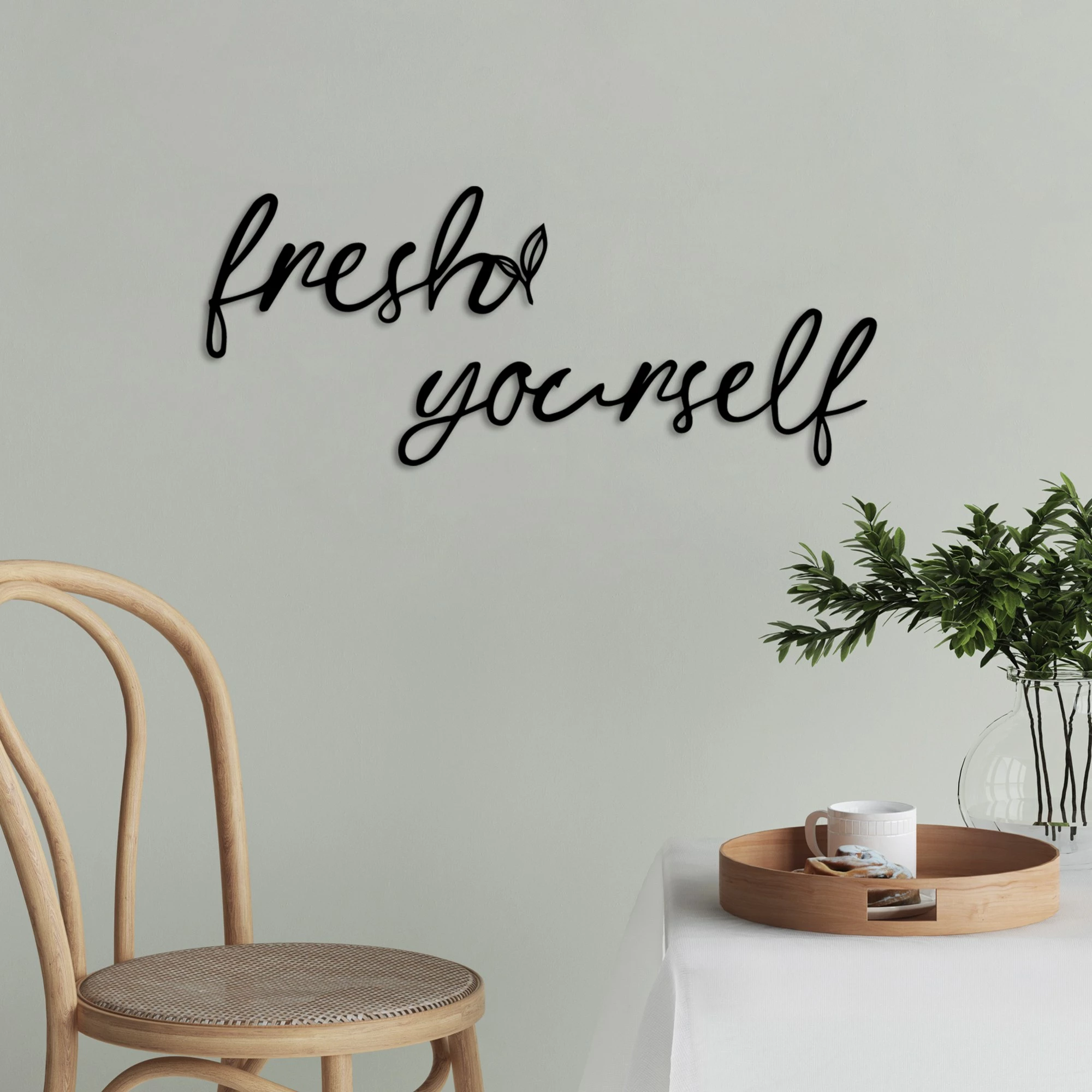 Aksesor dekorativ metalik për mur, Wallity, Fresh Yourself