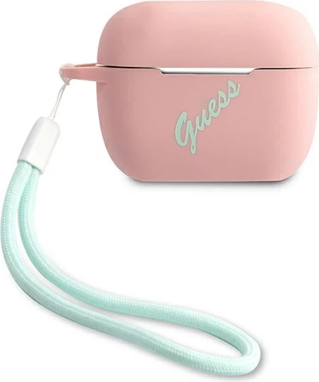 Mbështjellës Guess për AirPods Pro, silikon, rozë/jeshile