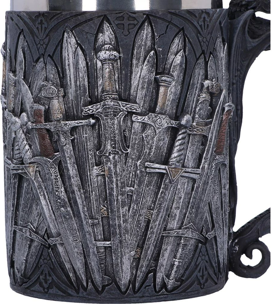 Vrç dekorativ Nemesis Now Sword 14 cm, rezinë me insert inox, e zezë/argjendtë