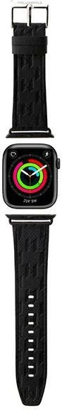 Rrip për Apple Watch Karl Lagerfeld Saffiano Monogram, lëkurë, i zi, 42/44/45/49mm