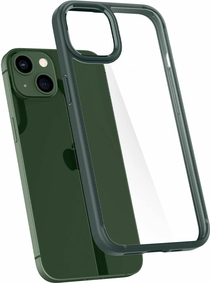 Mbështjellës Spigen Ultra Hybrid për iPhone 13, Gjelbër e errët