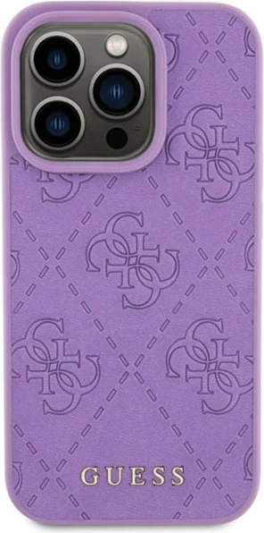 Mbështjellës Guess Leather 4G Stamped për iPhone 15 Pro Max, vjollcë
