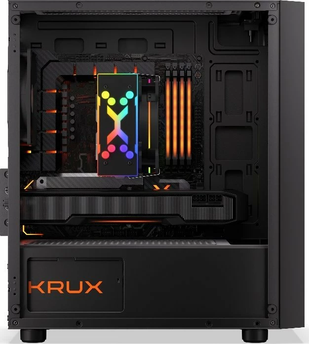 Kasë Krux Scor KRXD002 Cube Tower microATX/Mini-ITX me xham të kalitur, e zezë