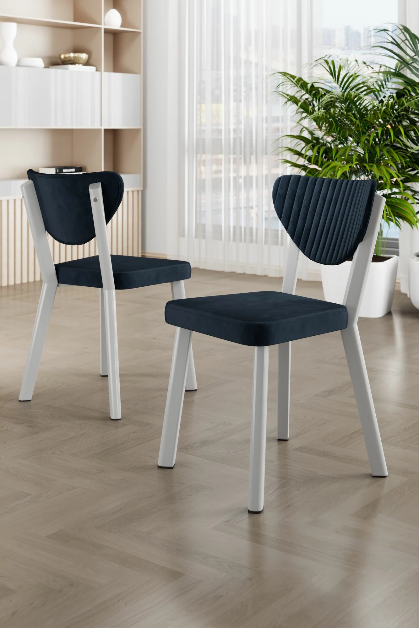 Set karrigash (4 copë) Hanah Home, Arfe, antracit, e bardhë